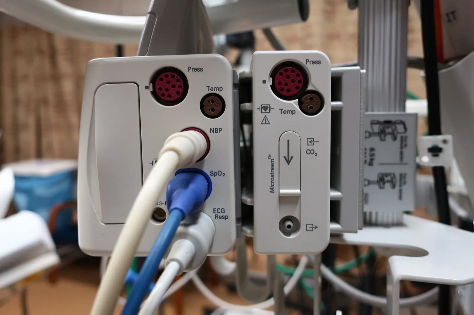 Hospital patient monitor — HL7 v2 messages carry clinical data between systems