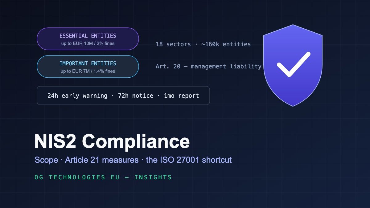 NIS2 directive scope — essential and important entities